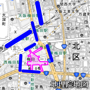 大阪駅からのMAPを新しいもの作りました。迷われる方も多く、梅田 ダンジョンと言われるくらいなので、わかりにくいとお声を頂くことも多いです。一度慣れるとわかりやすいとは思うのですが。地下街 ホワイティうめだ