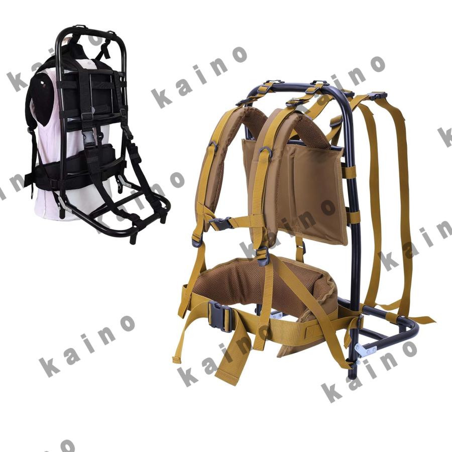 AZIEBAY 耐荷重60kg 背負子キャリー軽量折りたたみ式登山・釣りに最適荷物運搬をサポート持ち運び簡単で安心設計 重い荷物