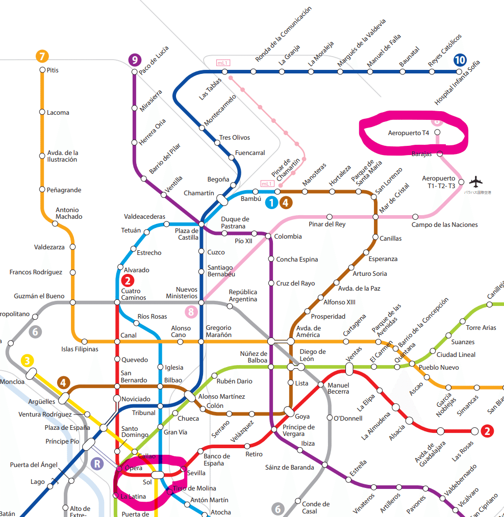 マドリード・バラハス空港から市内へのアクセス方法TABI JOZU