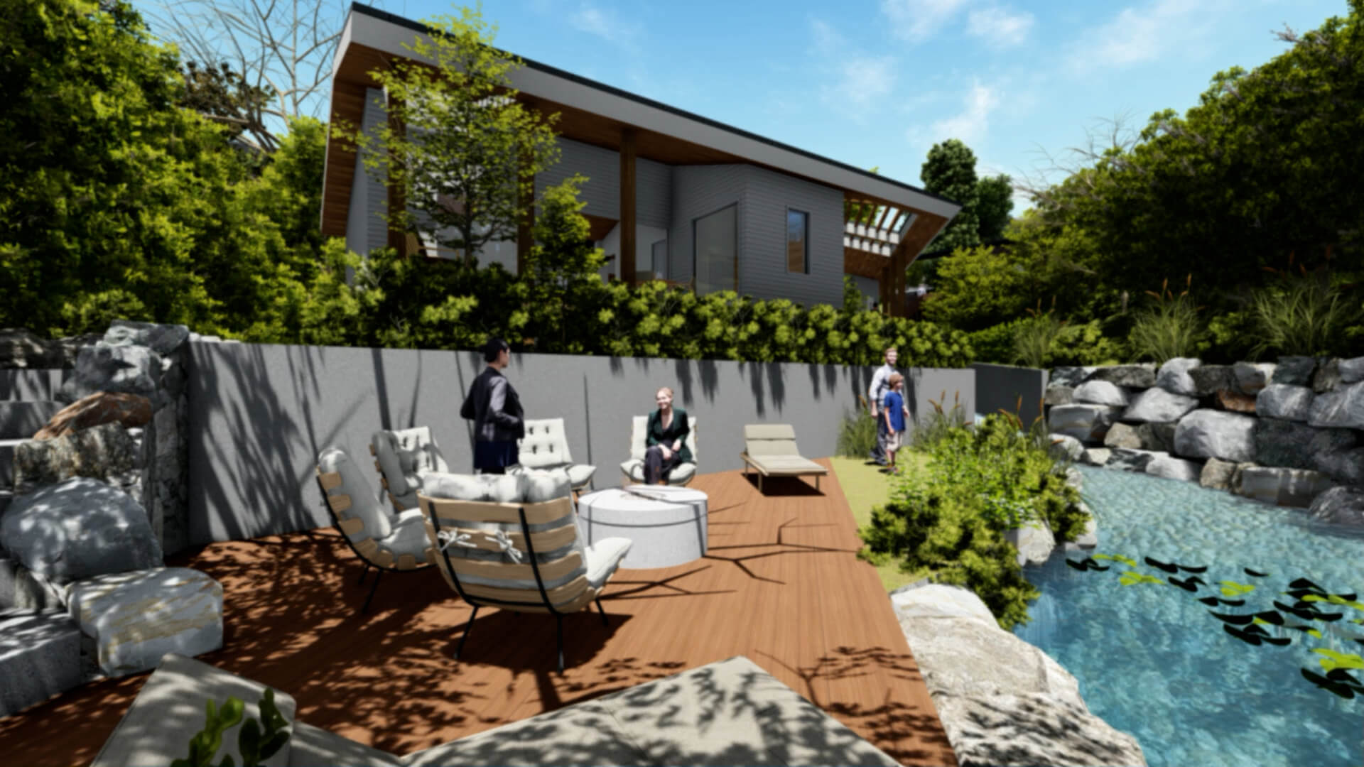 ヤシの木が生える南国風リゾートのような外観。 理想通りの家づくりを支えてくれた営業さんに感謝。 - 三重県住宅生協