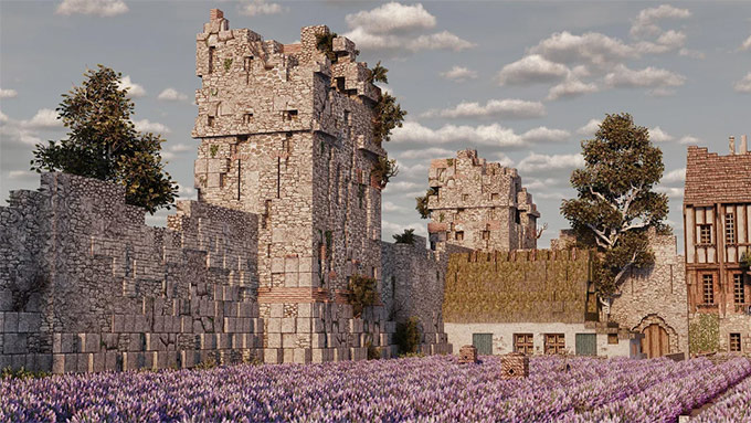 マイクラ建築 開拓島を城壁で囲おう！ゲームNowな日々