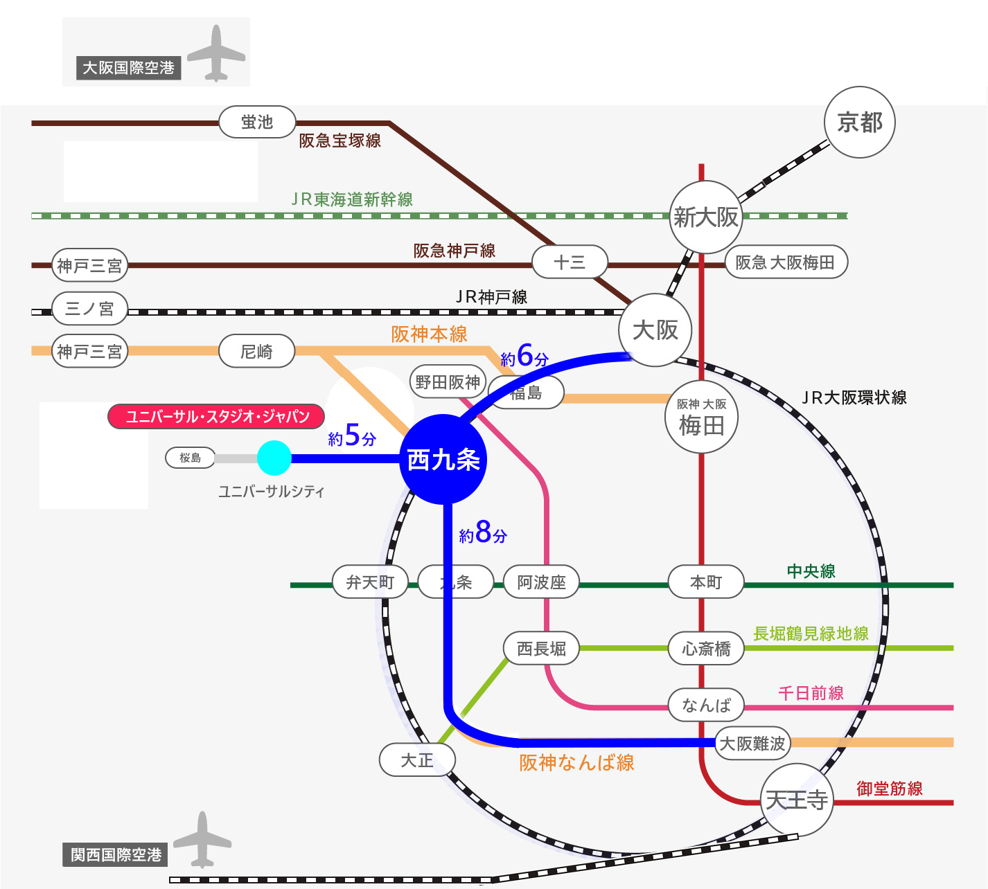 大阪環状線の路線図・停車駅路線図ネット