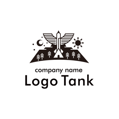 アウトドア キャンプ ロゴ アイコンのイラスト素材 -