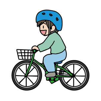 自転車に乗る子ども_男の子_地面ありのイラスト素材87318785- PIXTA