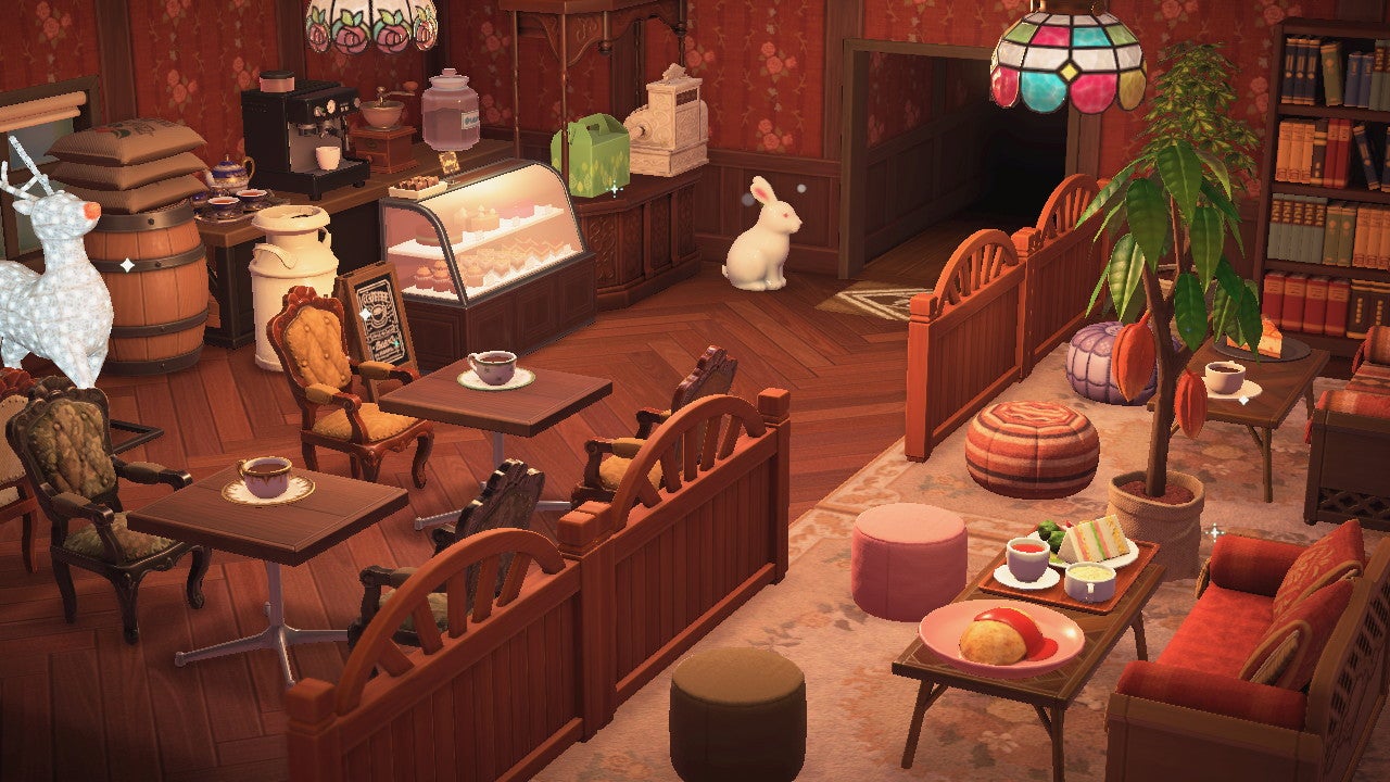 ハピパラでカフェオープンしました☕︎︎ 作るのとっても楽しくて没頭しすぎちゃう‼︎ 島クリもハピパラもやりたい事がありすぎて昨日投稿の広場もあちこち手直ししたいけど、