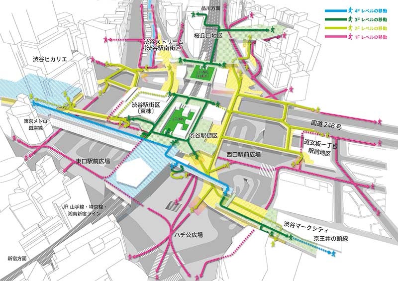 渋谷駅 階段のない乗り換えガイド – コロコロで行く