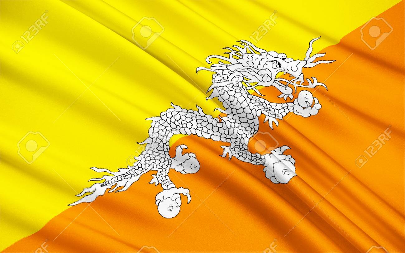 ブータンアジア世界の国旗 - デザインから世界を学ぼう