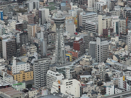 空撮 あべのハルカスから通天閣へ -