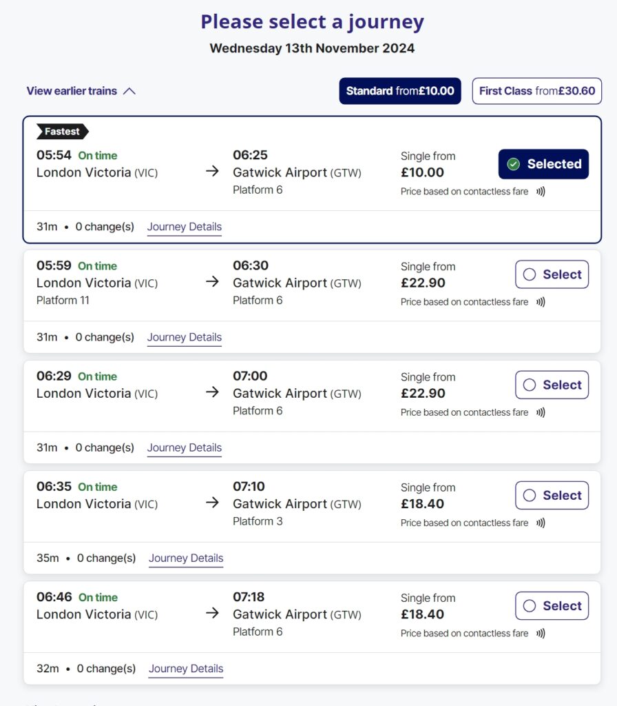 2024年：ロンドン市内とガトウィック空港のアクセスタカタカ旅ブログ