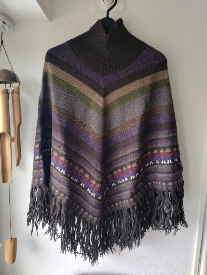 エルグストペルー ポンチョ フード付き 民族衣装 PO-S