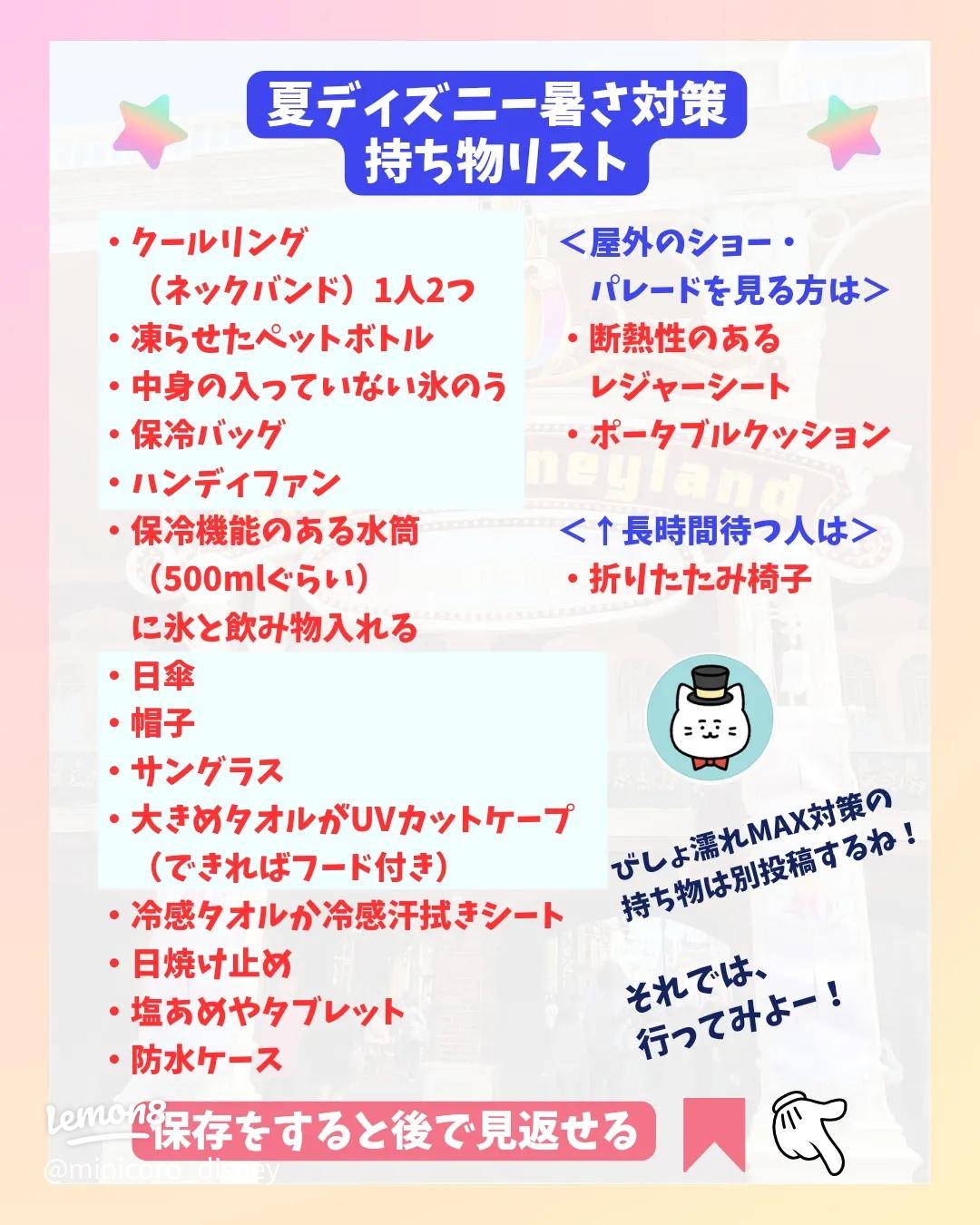 最新 夏ディズニーの持ち物リスト公開☆荷物を少なくする方法も解説