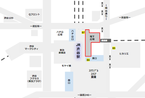 渋谷駅ロッカーマップ 路線ごとに探す