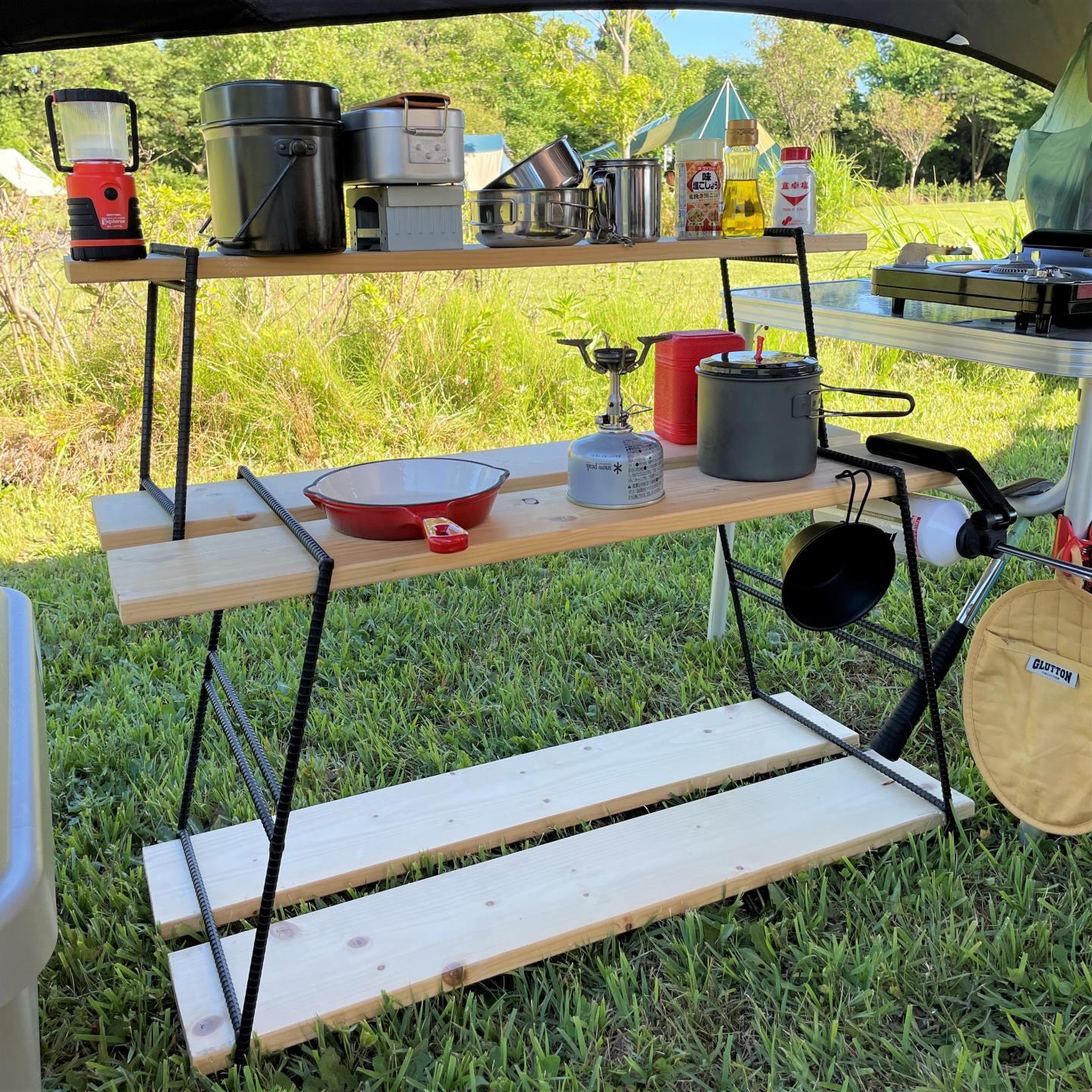 WIDE 800 アイアンラック アイアンシェルフ キャンプ