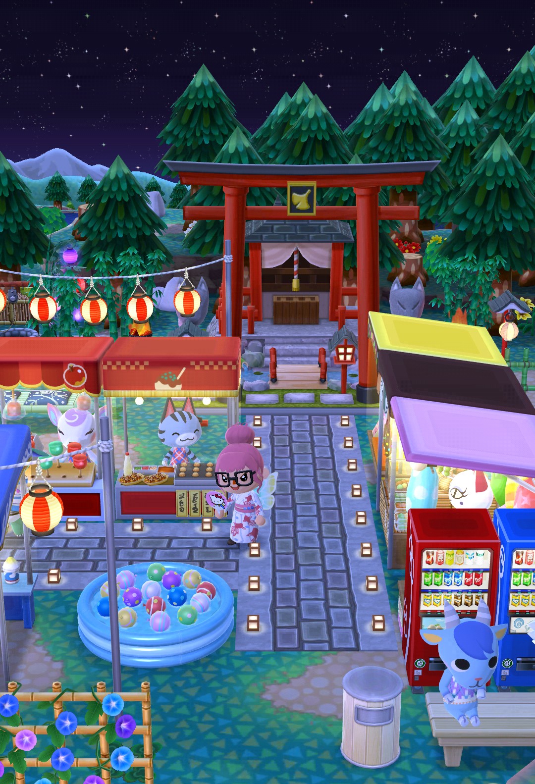 ポケ森 夏レイアウトやりたいこと多すぎ！！PM 8:00