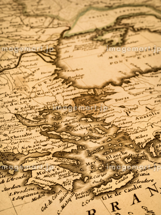 古代ギリシャとトルコの一部の地図彫刻