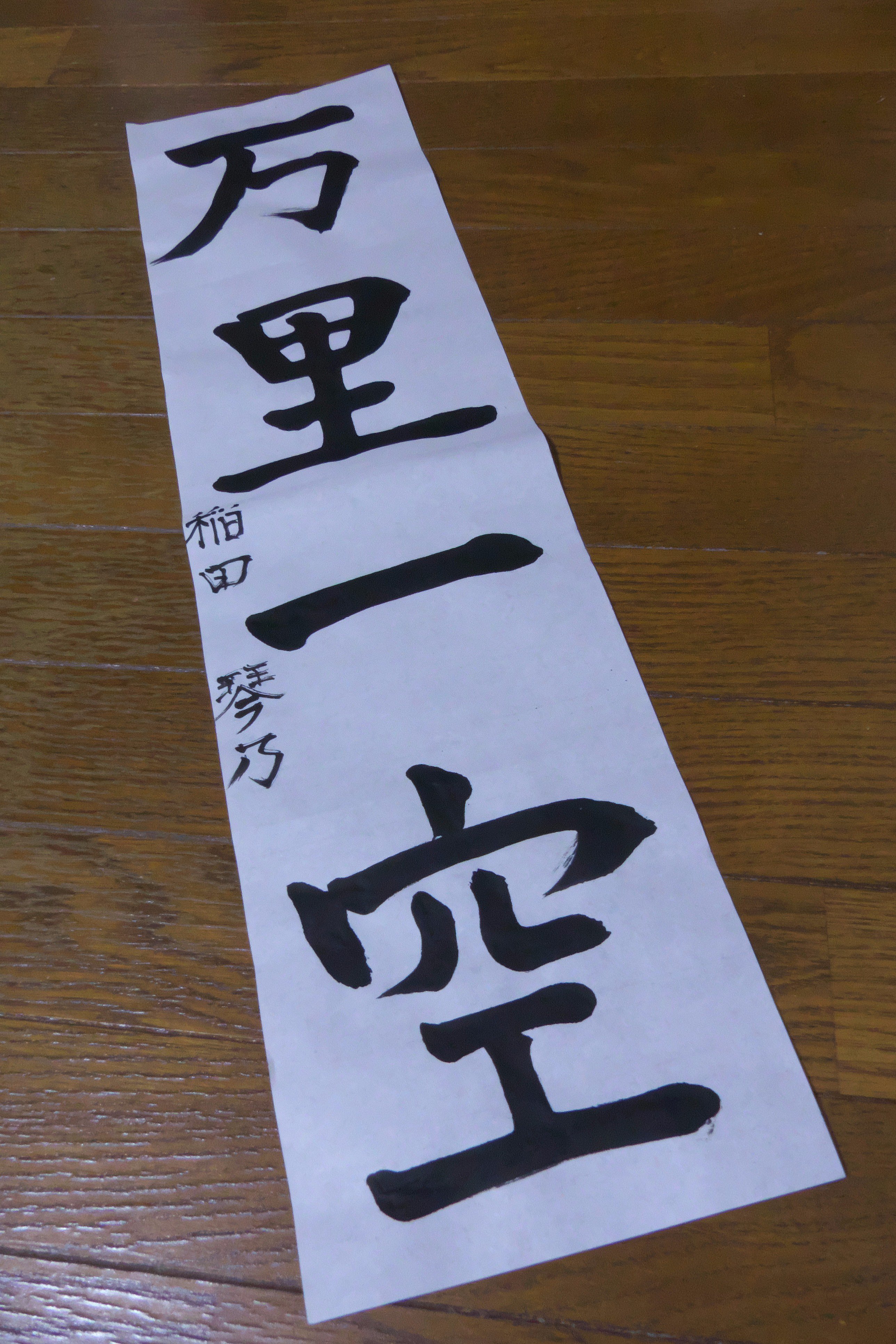Amazon.co.jp: 四字熟語「万里一空」手書き書道色紙額 受注後の毛筆直筆 千言堂: 文房具・オフィス用品