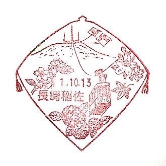長崎松山郵便局の風景印ハガキのウラの郵便情報