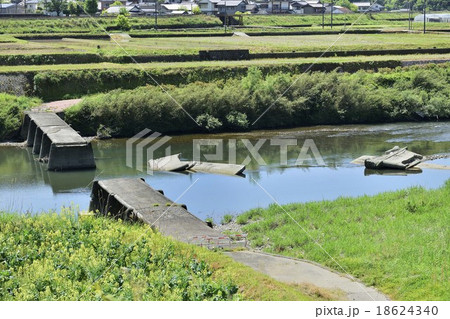 若井沈下橋 - 四万十凸凹隊 ごぞまる絵日記