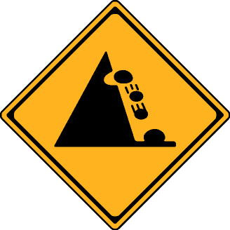 Amazonたみ屋 落石注意ステッカー 酷道 看板風 ステッカー・マグネットから選択