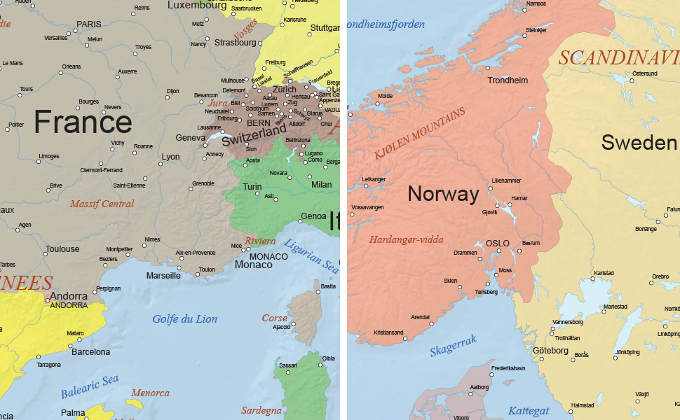ヨーロッパ 地図 都市
