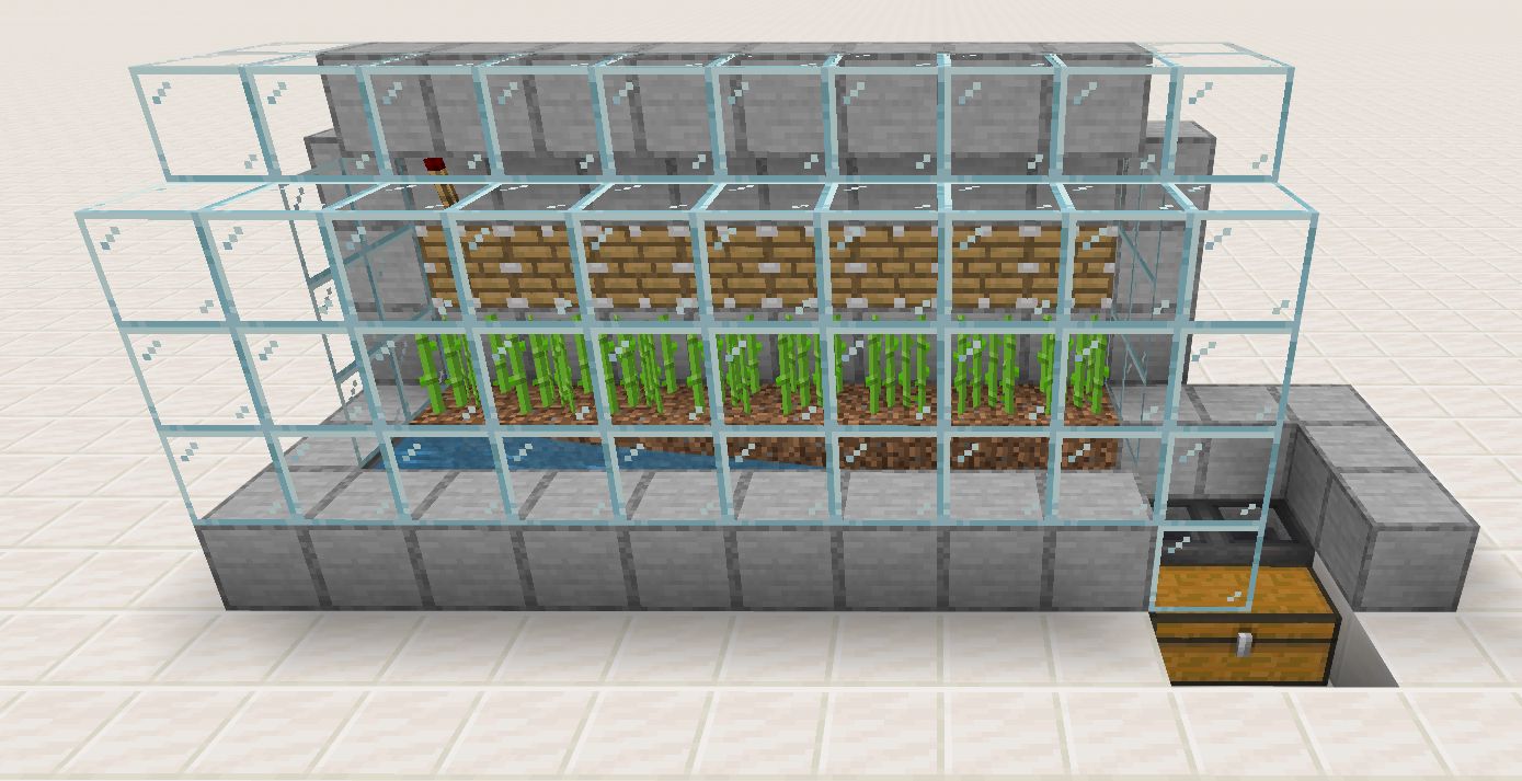 マインクラフト 簡単シンプル！全自動サトウキビ収穫機の作り方！統合版Java版Switch対応