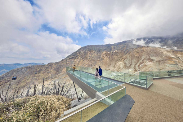 箱根ロープーウェイで桃源台から大涌谷へ移動 – 箱根