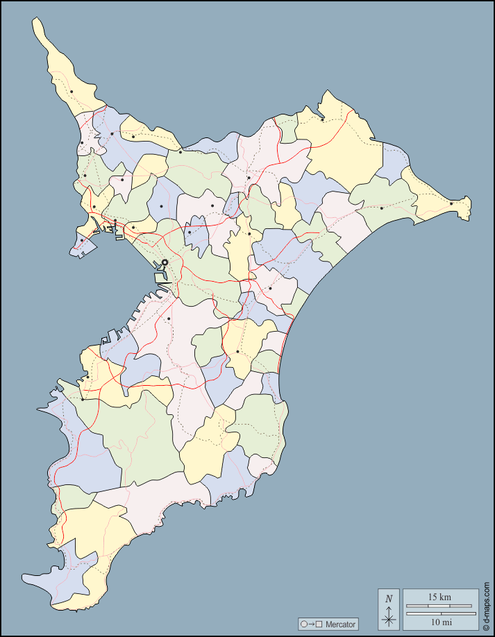 日本地図と千葉県のイラストイラスト無料・かわいいテンプレート