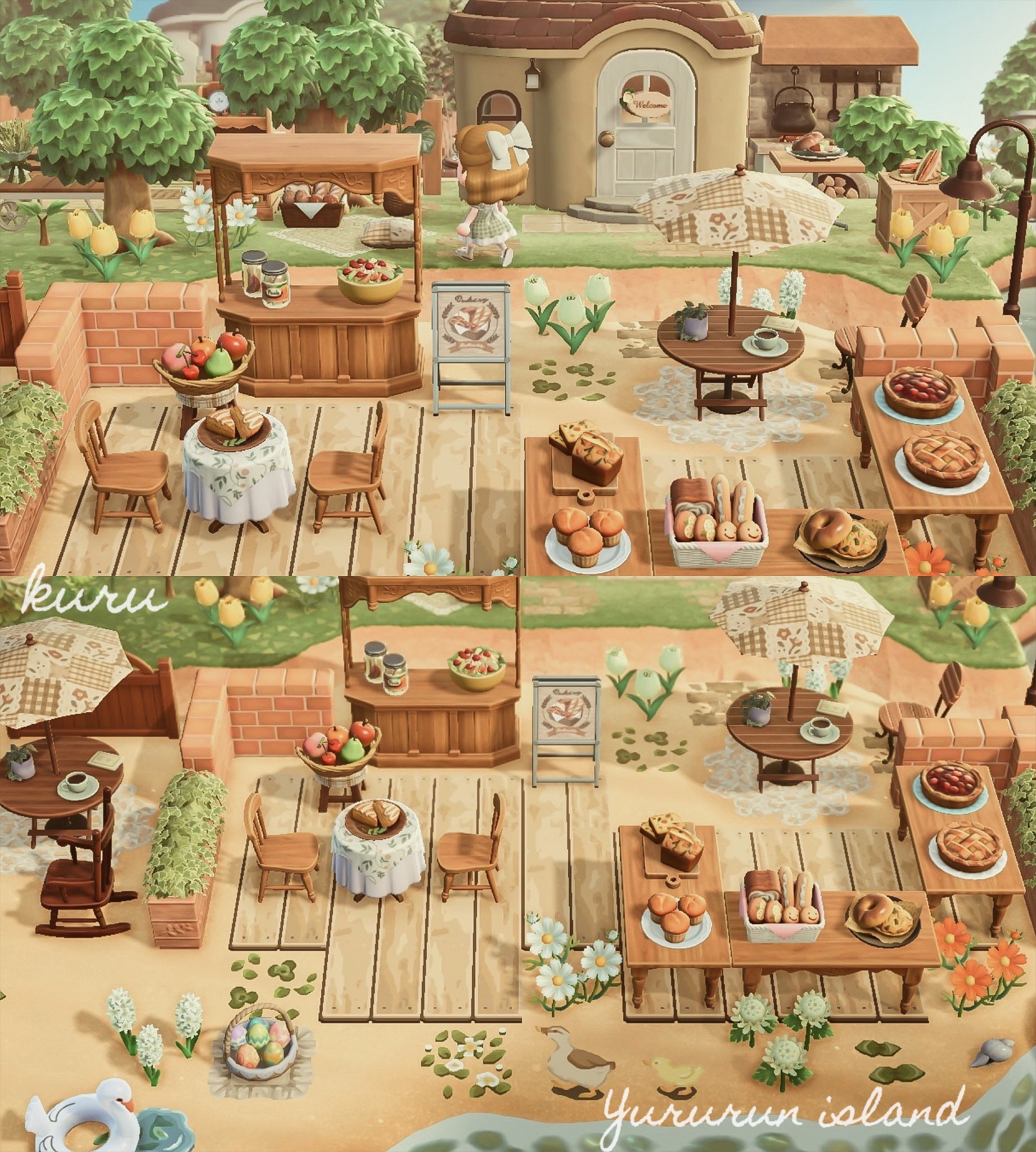 あつ森 海が見える丘の上のパン屋さん～崖上に建てるお家レイアウト～ -