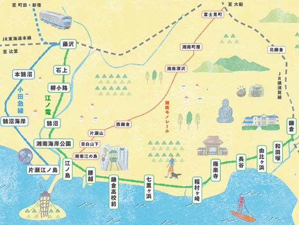 小田急江ノ島線 ＞OE15 鵠沼海岸駅 周辺地図あり
