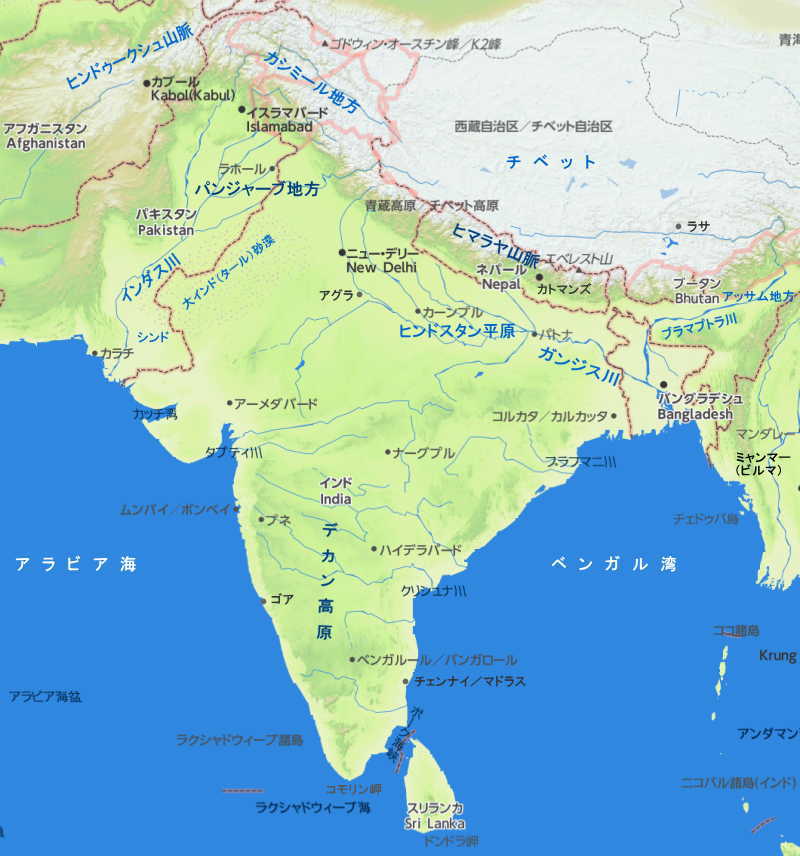 インド 自然図ベクター地図素材のダウンロード販売アフロモール