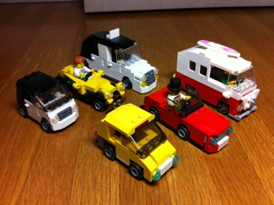 レゴ：4台の車セット作り方 LEGOクラシック10696だけで作ったよ オリジナル 3台のレーシングカーとトラック