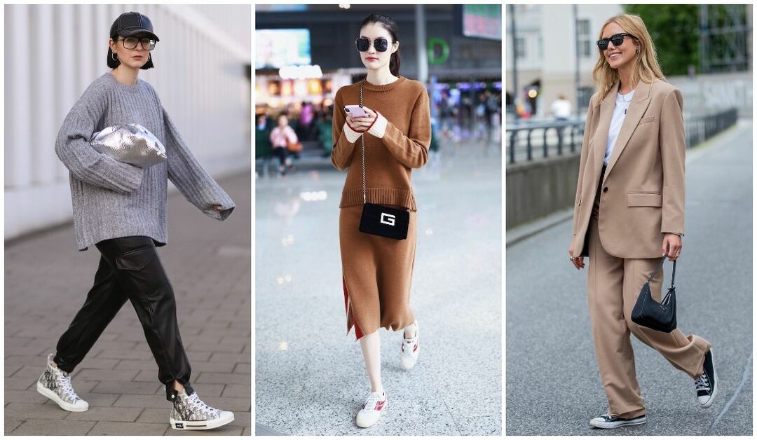 力が抜けすぎない！ 秋の装いに似合う「スニーカー」の選び方とは？ 海外スナップPrecious.jp プレシャス