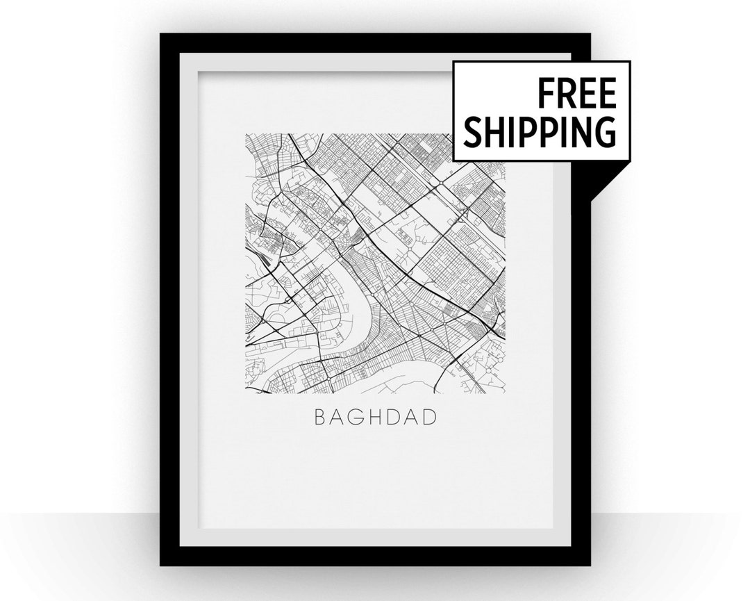 イラク首都バグダッド、国境、重要な都市、河川や湖沼での政治地図。メソポタミアチグリスとユーフラテス川の間の土地とも呼ばれます。英語のラベルします。イラスト。のイラスト素材・ベクター Image 60661690