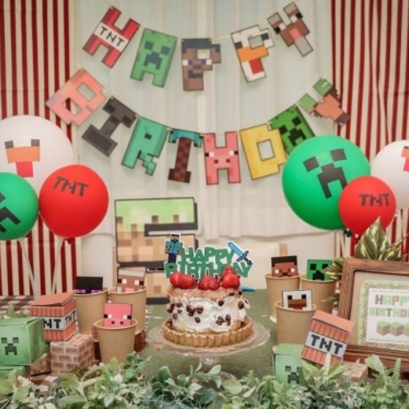7歳の誕生日 息子が大好きなマイクラでサプライズパーティー☆大成功☆ -