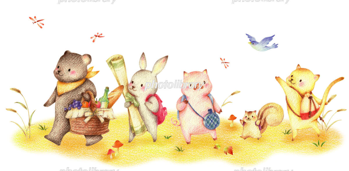 手描き風ピクニックイラストセット無料イラスト素材素材ラボ