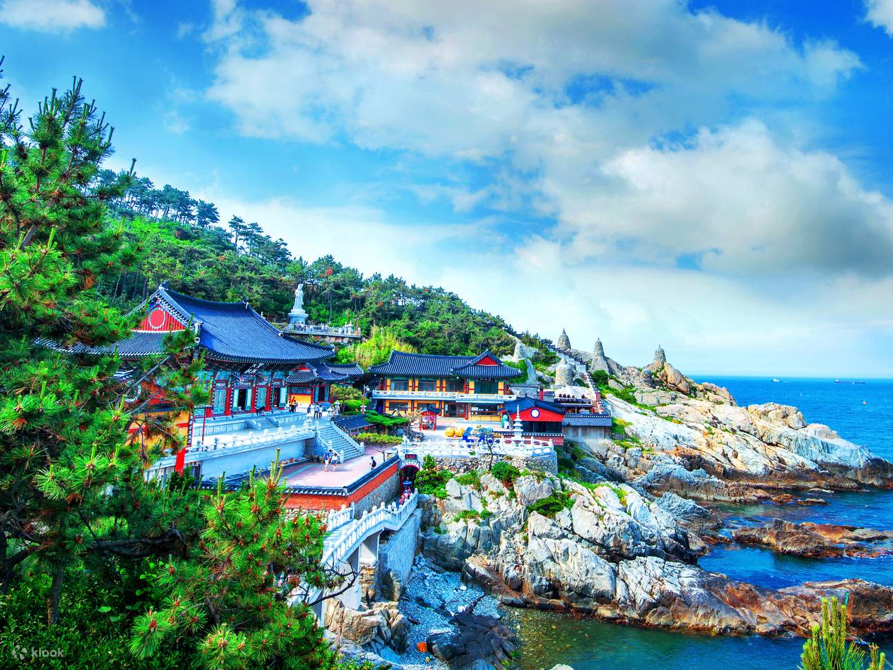 釜山市内半日観光ツアー 今話題の海辺エコ列車に乗車！海東龍宮寺＋海雲台ブルーラインパーク スカイカプセル乗車付きプランあり＜半日