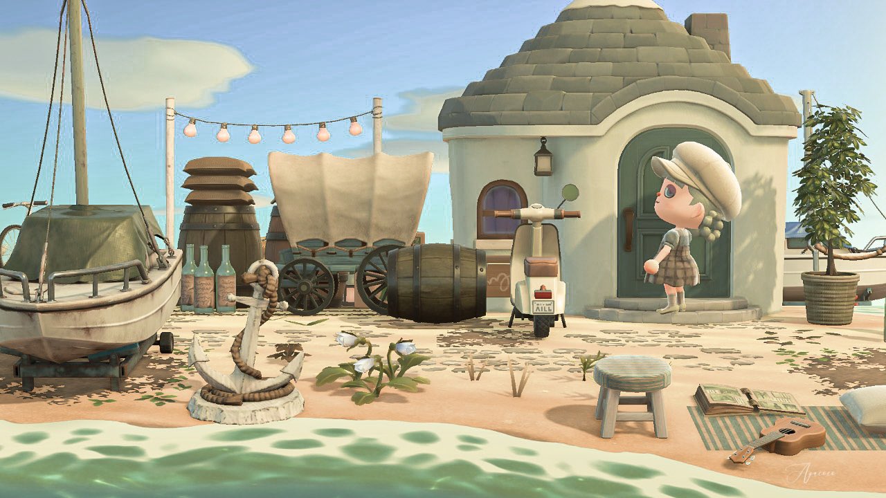 あつ森アプデ つねきちの船まで続く港を作ってみた。 あつまれ どうぶつの森