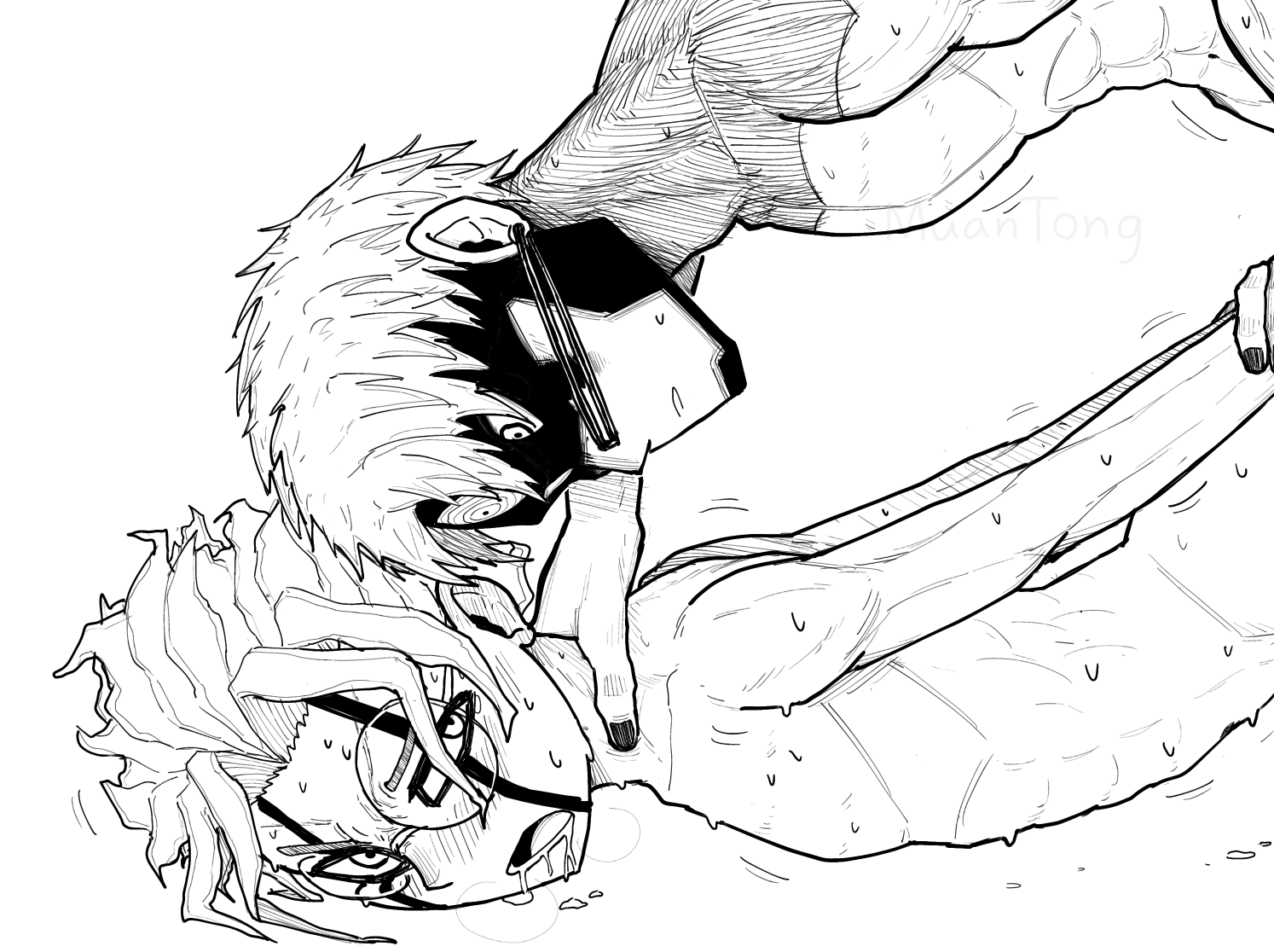 2. 邪オカジジ、邪タボの戦ってるとこのラフ全3話作者:抹 茶