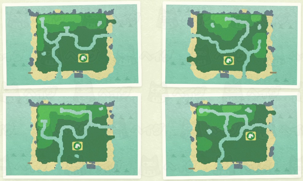 あつ森: 地図、マイルベンチ、オシャレ地図、カービィ島、島レイアウト地図