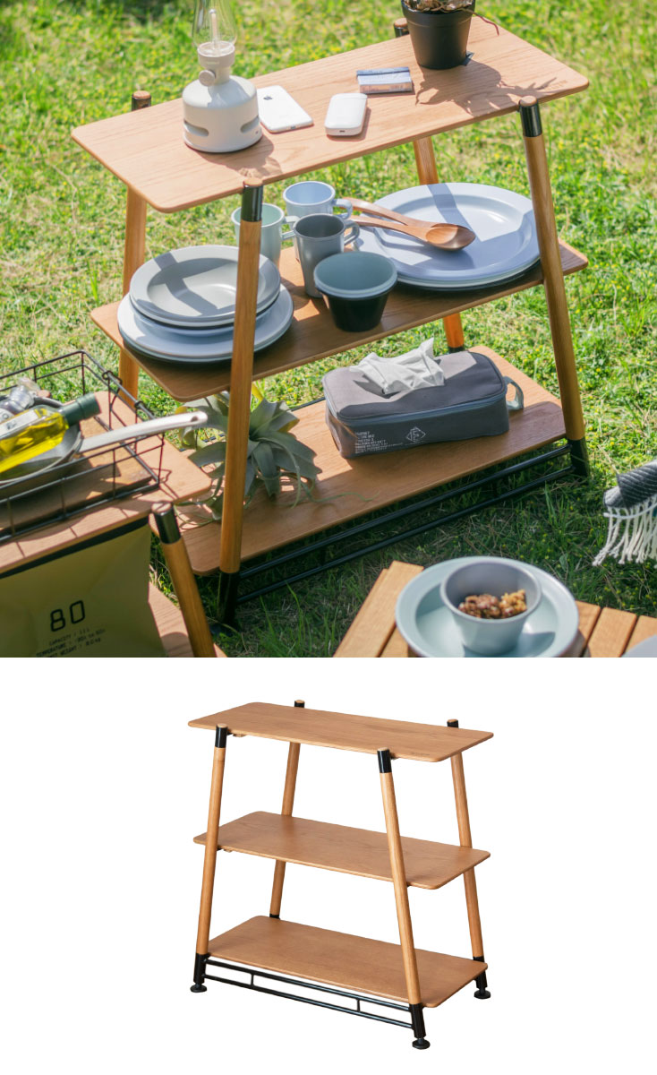 楽天市場 オープンラック 三段ラック 折りたたみシェルフ 収納