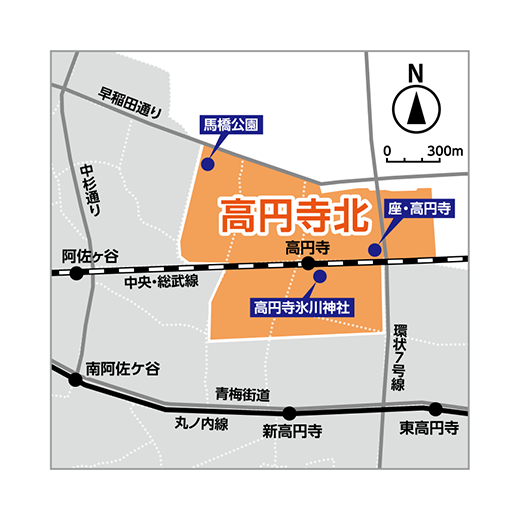 高円寺北二公園」 杉並区-公園 緑地-〒166-0002 の地図