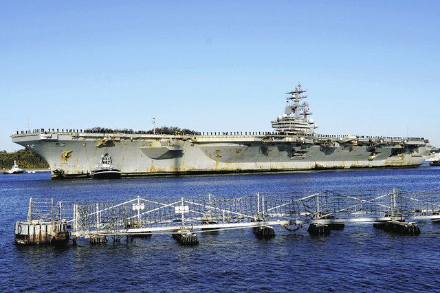 動画 米空母レーガンが最終任務のため横須賀基地を出港 駐日米大使「抑圧のない生活守った」