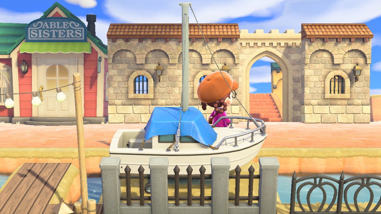 あつ森 神アイテムちゅうせいのまちなみを使ってカフェを作る！マイデザなしの島クリ ゆっくり実況-