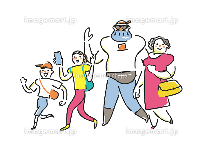 インバウンドや旅行をイメージする人々のシンプルでフラットなイラストセット246426960 毎月1点無料 フリー