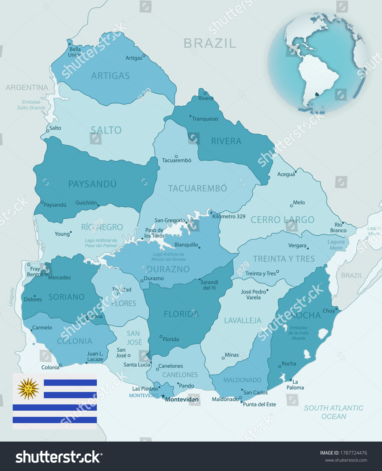 ウルグアイ白地図専門店
