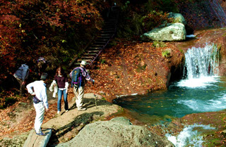 紅葉スポット 蓼科 横谷峡 おしどり隠しの滝