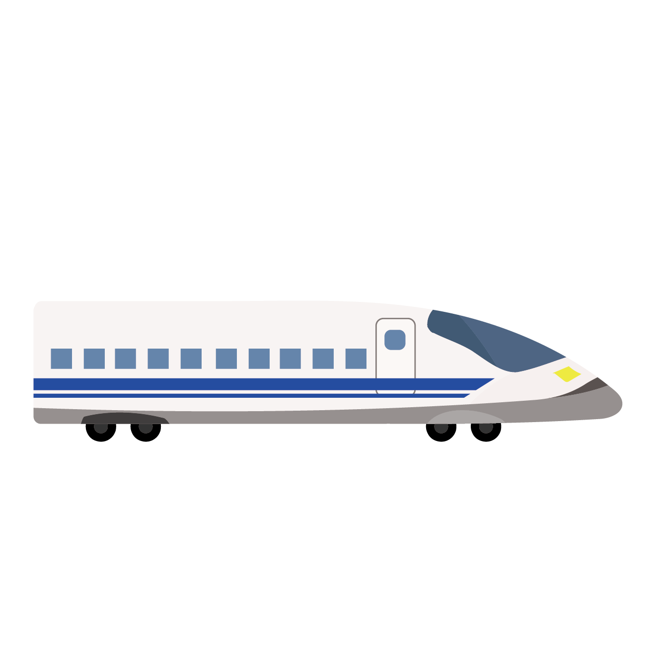 ドクターイエロー：かわいい：横無料イラスト素材 ボンボンイラスト