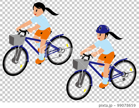 白い背景の上に自転車の Topview のイラストのイラスト素材・ベクター