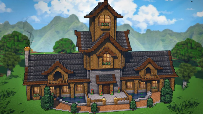 マイクラ 完成度が高すぎる巨大な倉庫の家の建築マイクラ速報