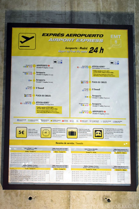 マドリード・バラハス空港 MAD から市内へのアクセス 地下鉄・バス・タクシー・電車『Travel &
